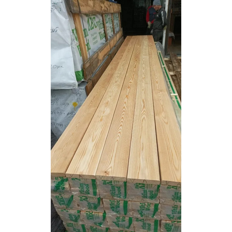Планкен прямой из лиственницы — сорт A (20×120×4000мм)